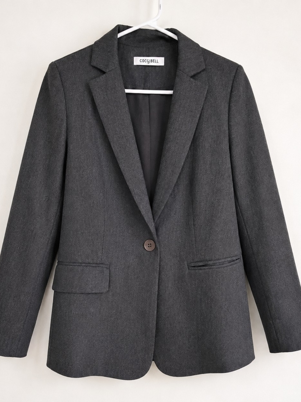 Women's Charcoal Gray Single-Button Blazer